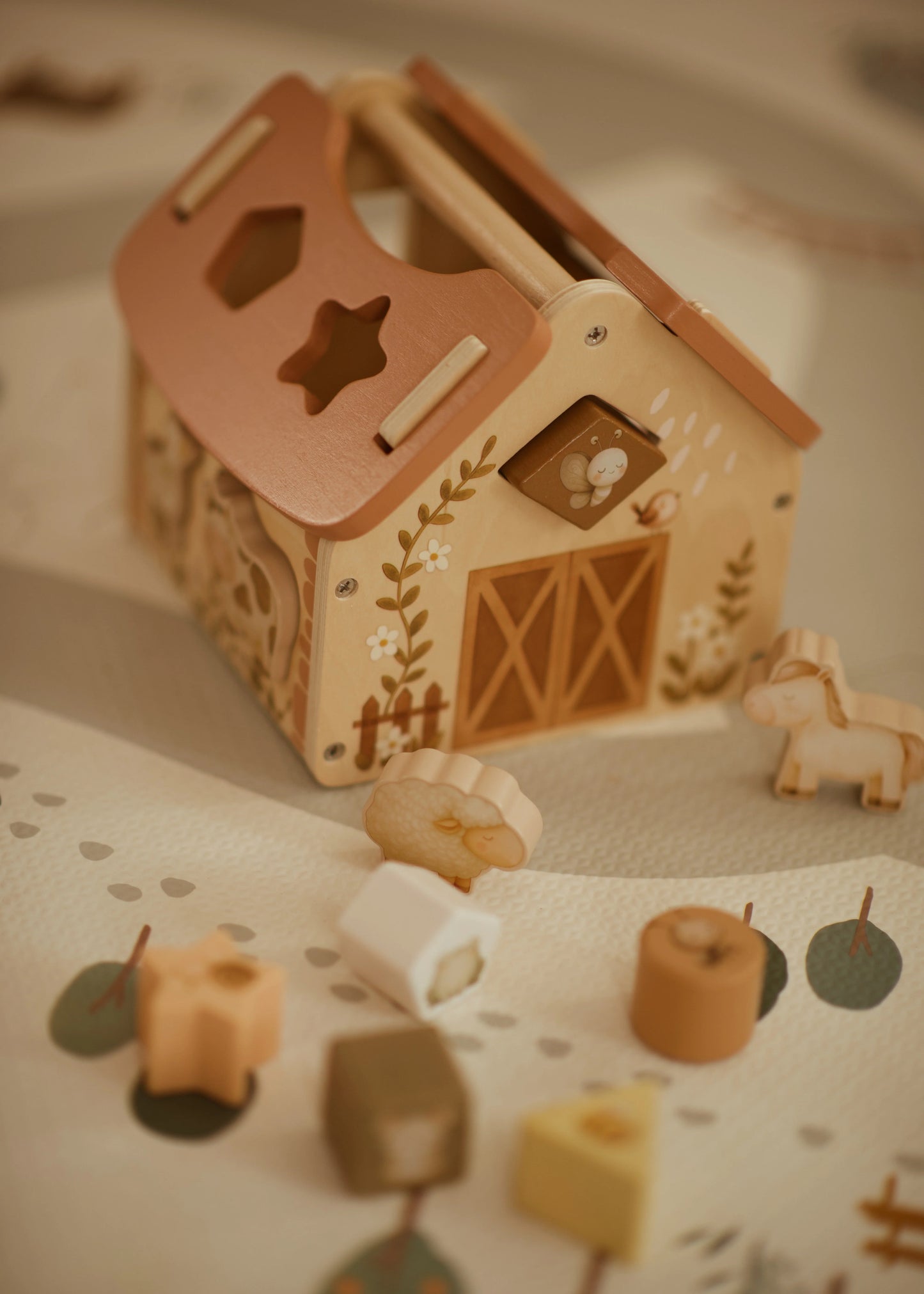 Sorteerkubus - Tiny Barn - Boederij - Houten speelgoed - Mrs Ertha