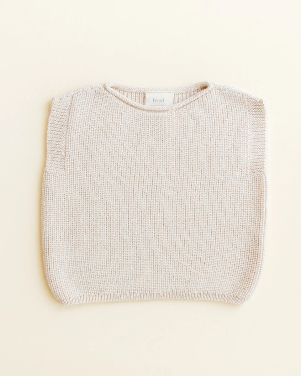 Vest Harvey - Spencer/mouwloos truitje - Merinowol - HVID - detail