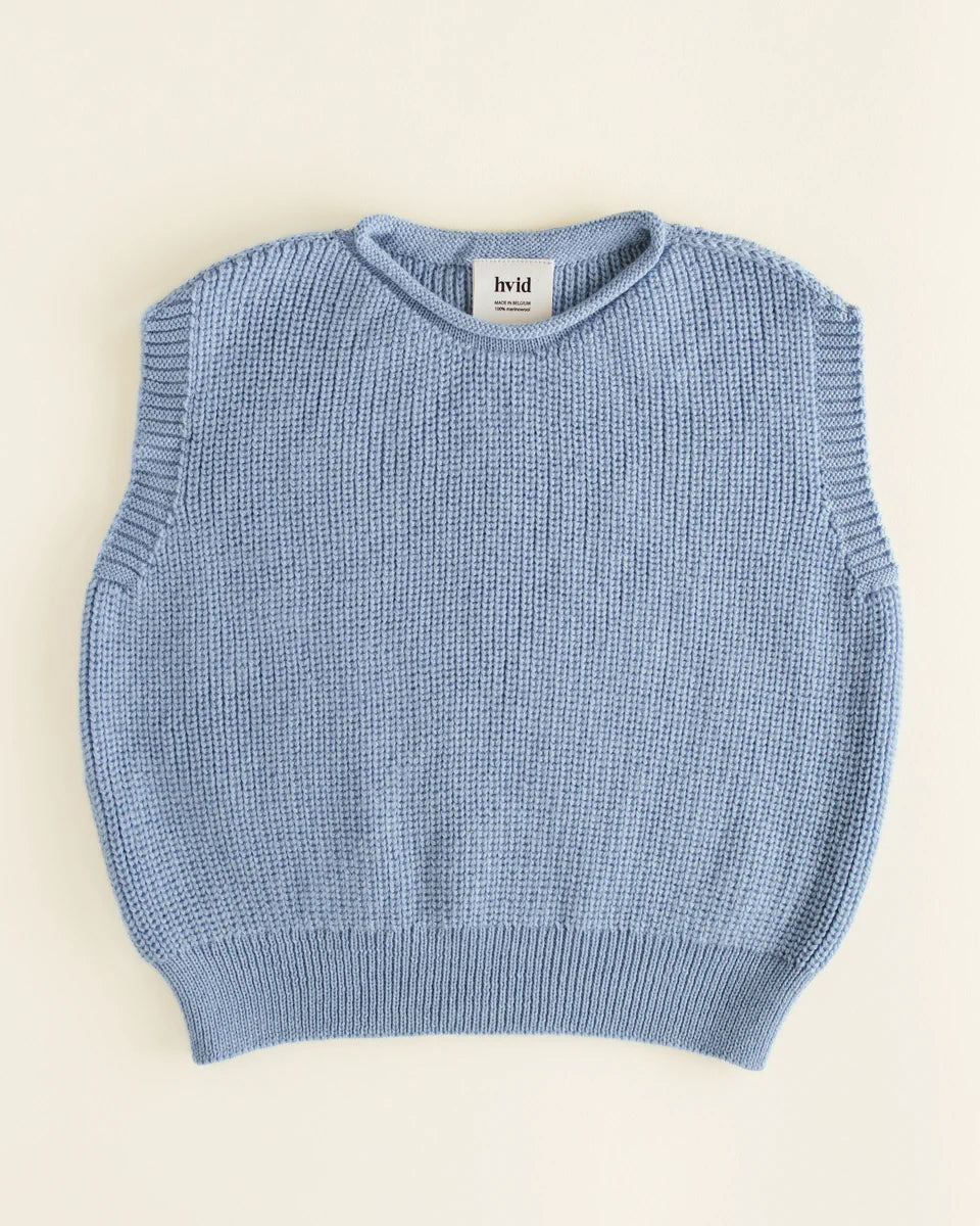 Vest Harvey Kids - 100% extra fine Italiaanse merino wol - HVID - blue
