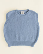 Vest Harvey Kids - 100% extra fine Italiaanse merino wol - HVID - blue