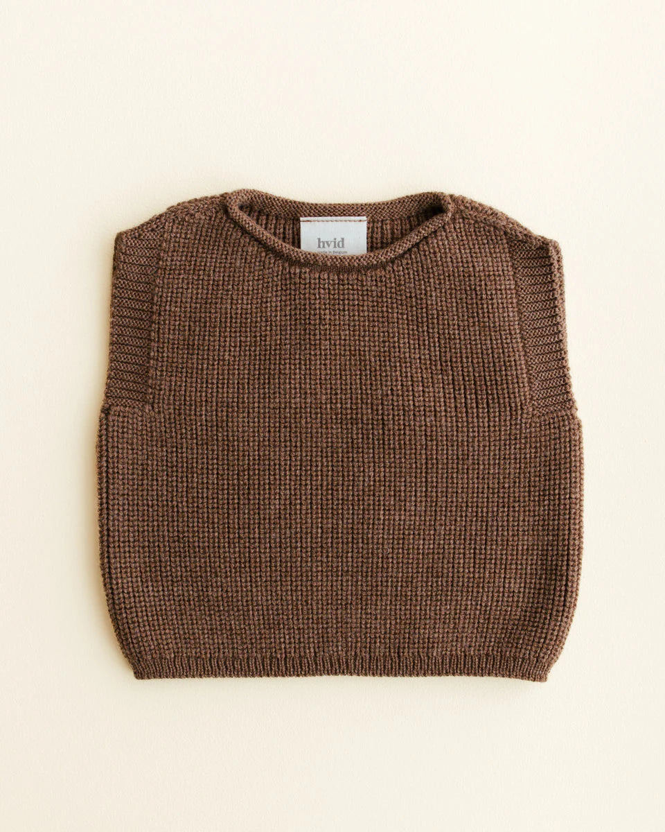 Vest Harvey - Spencer/mouwloos truitje - Mocha - Merinowol - HVID
