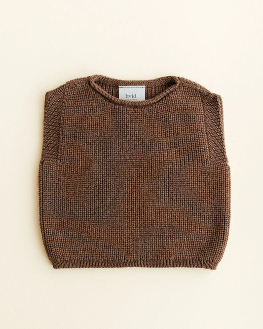 Vest Harvey - Spencer/mouwloos truitje - Mocha - Merinowol - HVID