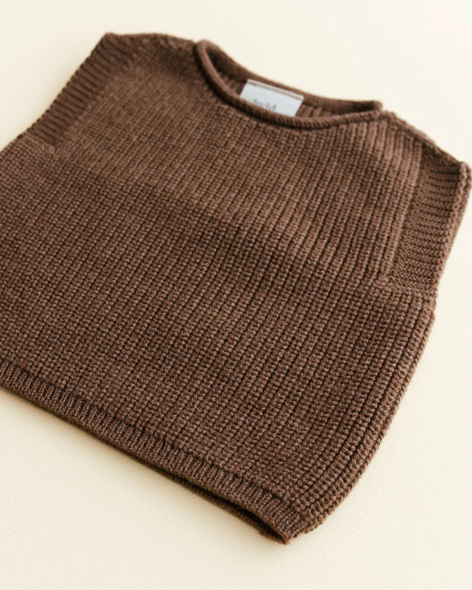Vest Harvey - Spencer/mouwloos truitje - Mocha - Merinowol - HVID