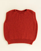 Vest Harvey Kids - 100% extra fine Italiaanse merino wol - HVID - red
