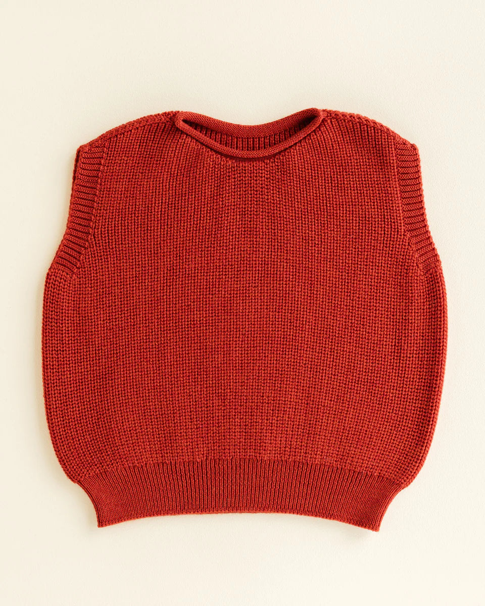 Vest Harvey Kids - 100% extra fine Italiaanse merino wol - HVID - red