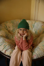 Beanie Fonzie Kids - 100% extra fine Italian merino wool - HVID