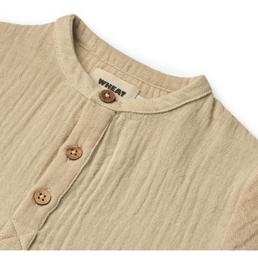 Wheat - Shirt Svend - Overhemd top - 100% biologisch katoen mousseline - knoopjes