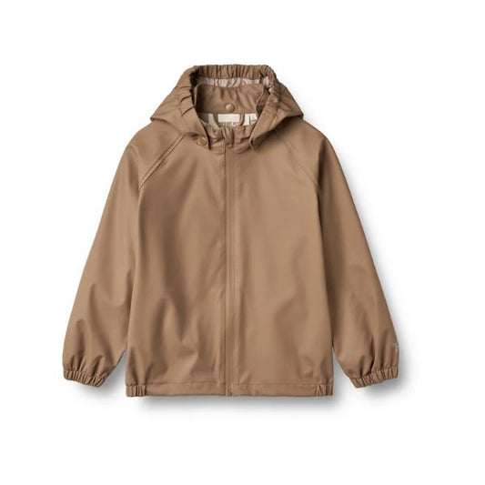 Wheat - Rainwear Chardy Jacket - Regenjas voor kinderen - voorkant bruin