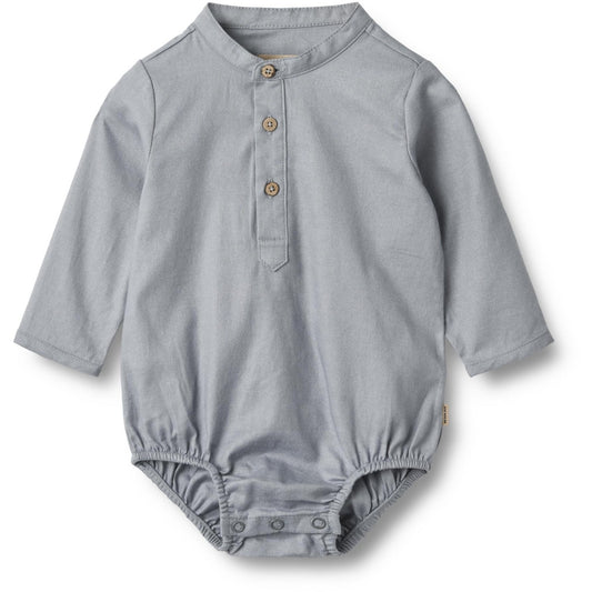 Wheat - Romper Shirt Victor - Baby romper overhemd - 100% biologisch katoen - voorkant