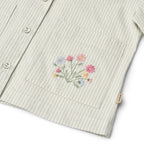 Wheat - Overshirt Embroidery Ghita - Overhemd top - 100% biologisch katoen close up