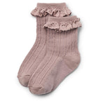 Wheat - Wool Lace Socks Nora - Wollen baby sokken - Wol mix - roze