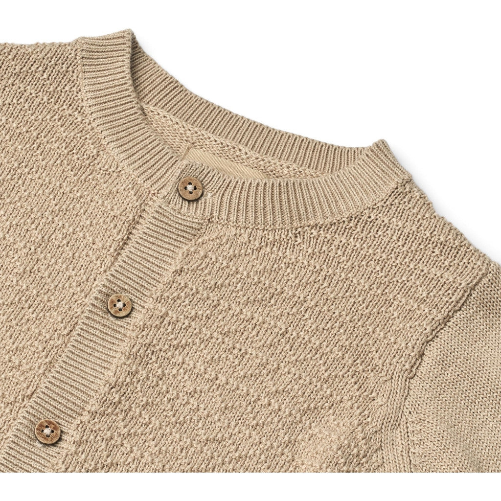 Wheat - Knit Cardigan BjÃ¸rn - Gebreid vestje - 100% biologisch katoen close up