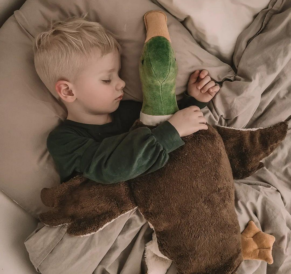 Cuddly Animal Duck Large - Grote warmteknuffel eend - Biologisch katoen & Wol - Senger Naturwelt