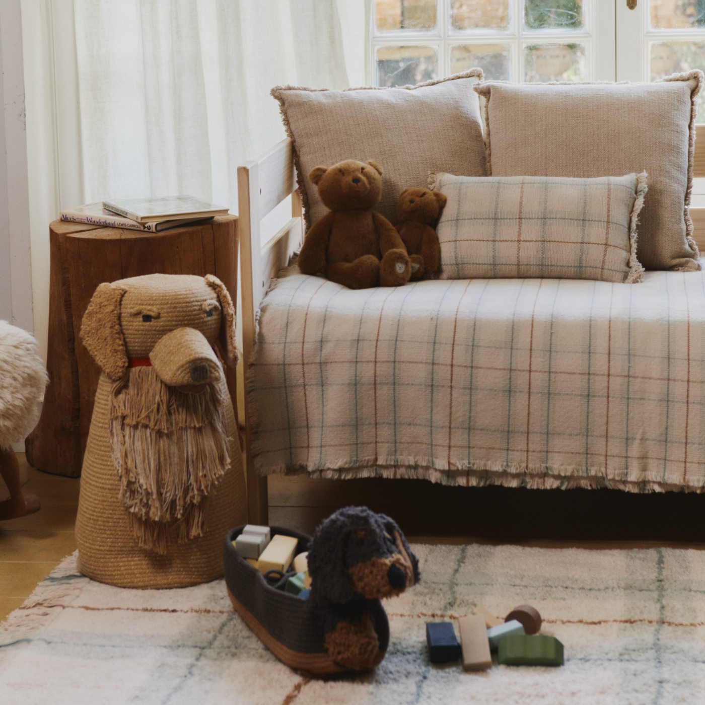 Opbergmand Luna Golden Retriever - 40 × 30 × 55 cm - Lorena Canals - productfoto - afbeelding 2