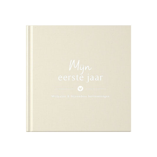 Baby invulboekje - Mijn eerste jaar – Linnen Beige - Fyllbooks