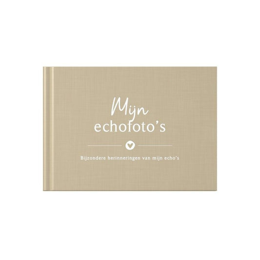 Baby invulboekje - Mijn echoboekje – Linnen Taupe - Fyllbooks
