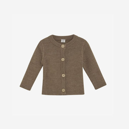 Knitted cardigan - Merino wool - Cocoa Cream/brown - CeLaVi