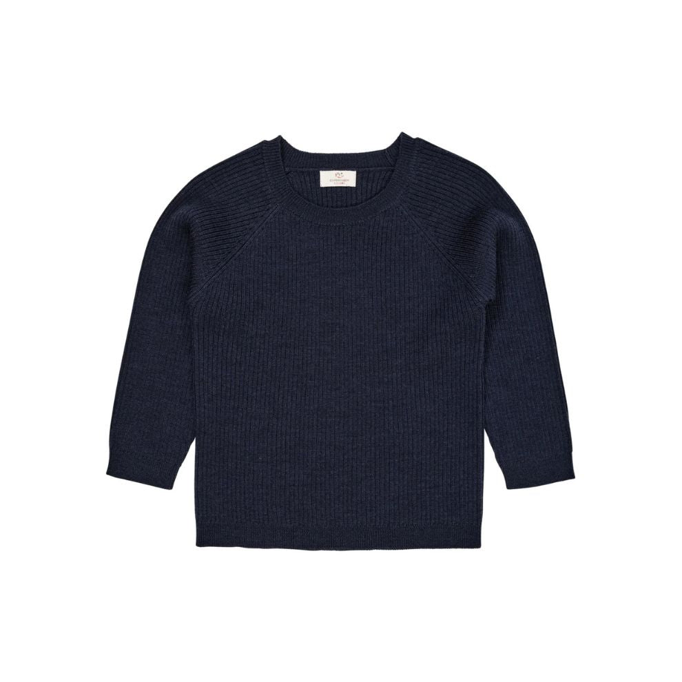 Gebreide Baby Trui - Merino Classic Rib Knit - Navy Blue - Copenhagen Colors - productfoto