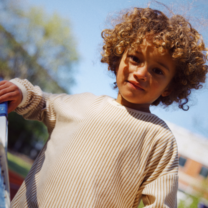 Truitje badstof - Sweatshirt Nohr - Beige/Light brown stripe - Flöss