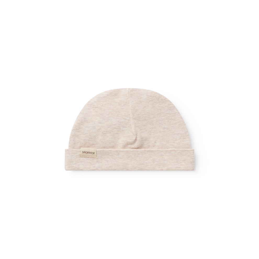MarMar Copenhagen Aiko Modal Beanie – zacht babymutsje van biologisch katoen en TENCEL Modal met opvouwbare rand voor newborn beige melange