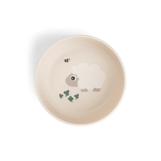 Anti slip kommetje - Foodie bowl - 0+ maanden - Tiny farm - Sand - Done by Deer
