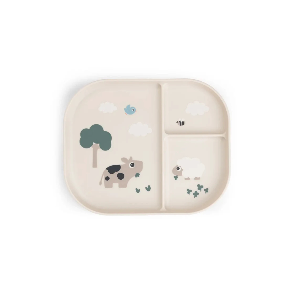 Vakken bordje - Foodie compartment plate - Tiny farm - Sand - Done by Deer - productfoto