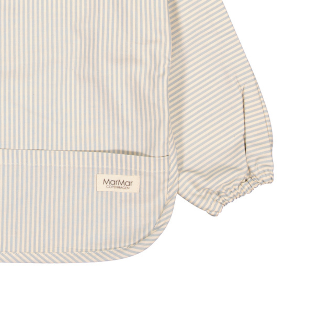 Slabbetje met lange mouwen - Apron LS - Blue stone stripe - Biologisch katoen - MarMar Copenhagen - productfoto - afbeelding 2