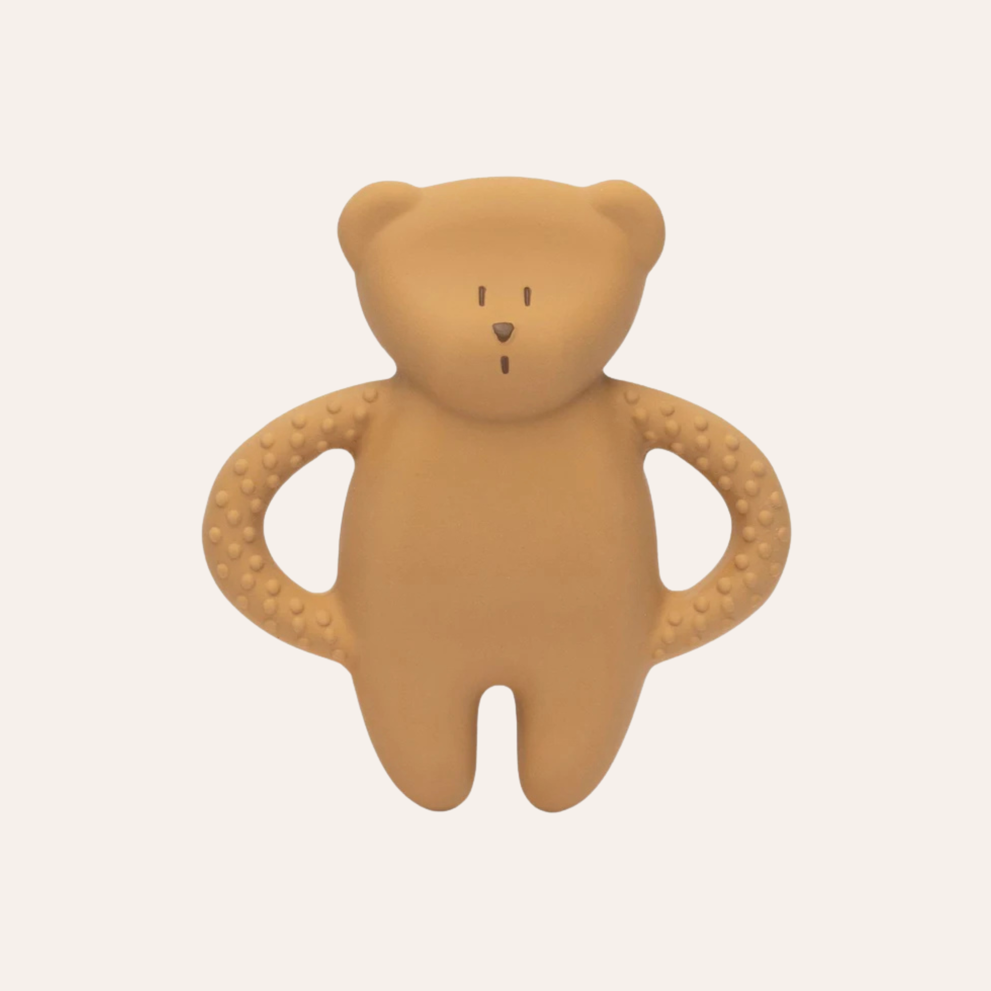Bijtspeeltje Beer - Teether Bear Cappuccino natur - Natuurrubber - Moonie - productfoto - afbeelding 2