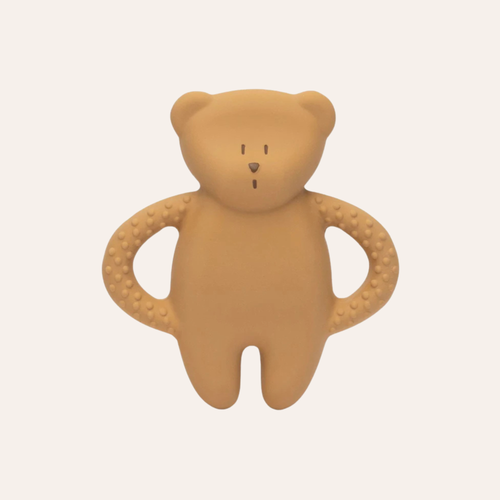 Bijtspeeltje Beer - Teether Bear Cappuccino natur - Natuurrubber - Moonie - productfoto - afbeelding 2