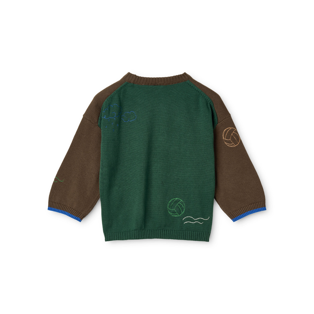 Gebreide sweater Gustav - Mosswood - 100% katoen - Flöss - voorkant - afbeelding 2