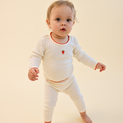 Pointelle romper Flora – Gentle Cream – Katoen – Flöss