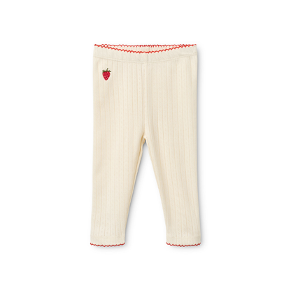Pointelle legging Flora – Gentle Cream – 100% katoen – Flöss