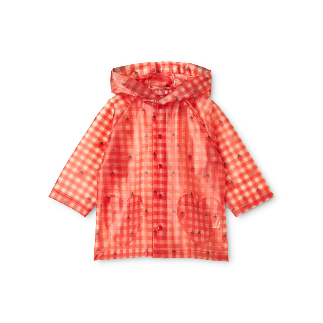 Waterdichte regenjas Iris - Berry Gingham - Flöss - voorkant - afbeelding 2