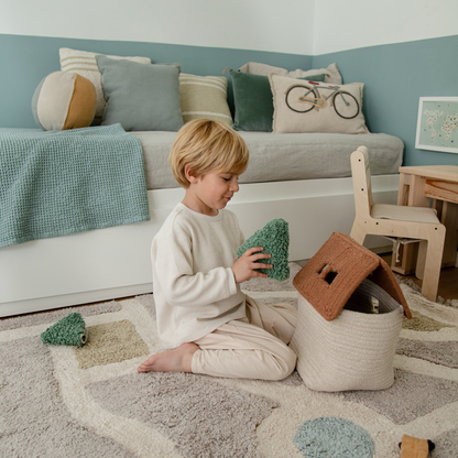 Basket House Toffee – Huisvormige opbergmand – Naturel & bruin – Lorena Canals