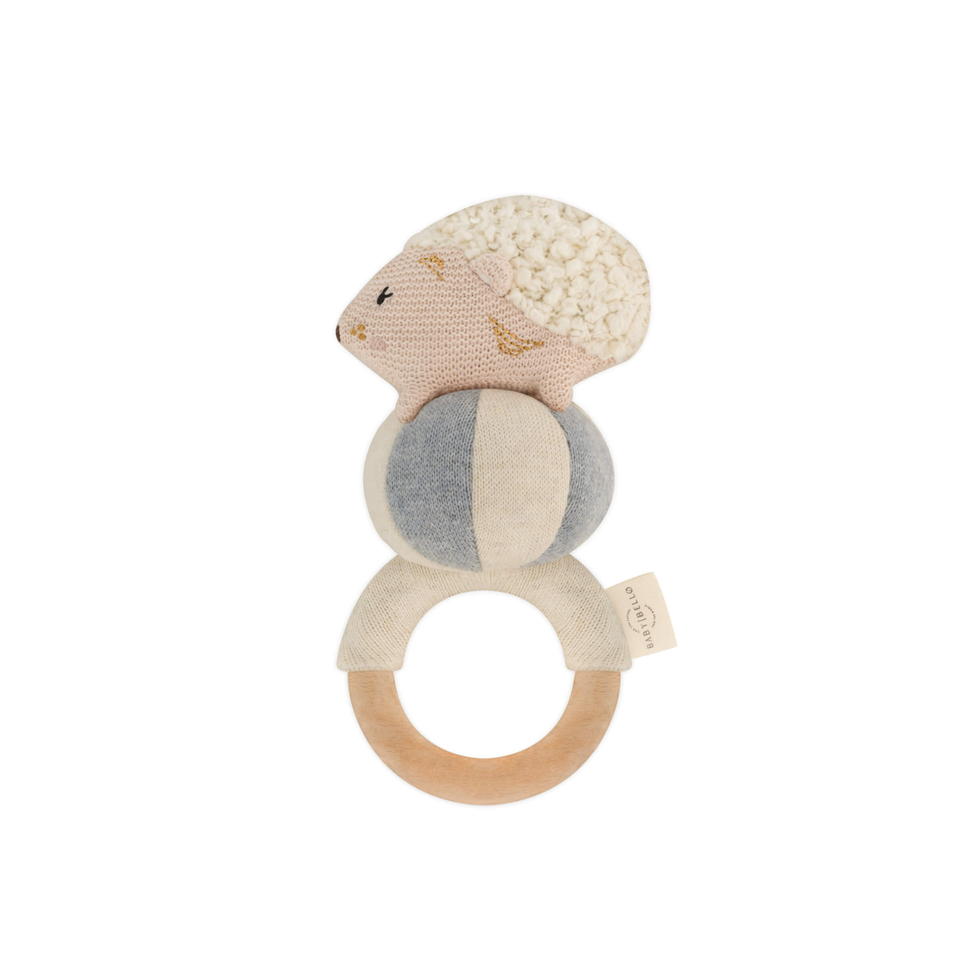 Rammelaar egeltje - Henny de Egel - Sky Blue - Biologisch katoen - Baby Bello - productfoto