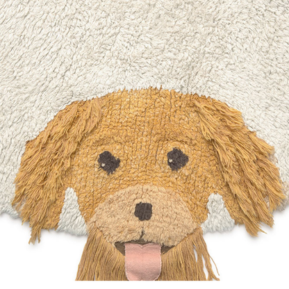Wasbaar vloerkleed Dogs – Naturel – Ø 140 cm – Lorena Canals