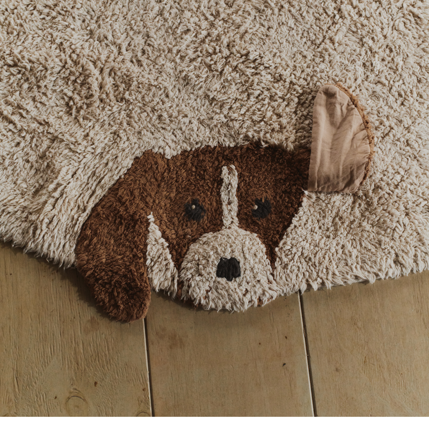 Wasbaar vloerkleed Dogs - Naturel - Ø 140 cm - Lorena Canals - productfoto - afbeelding 2