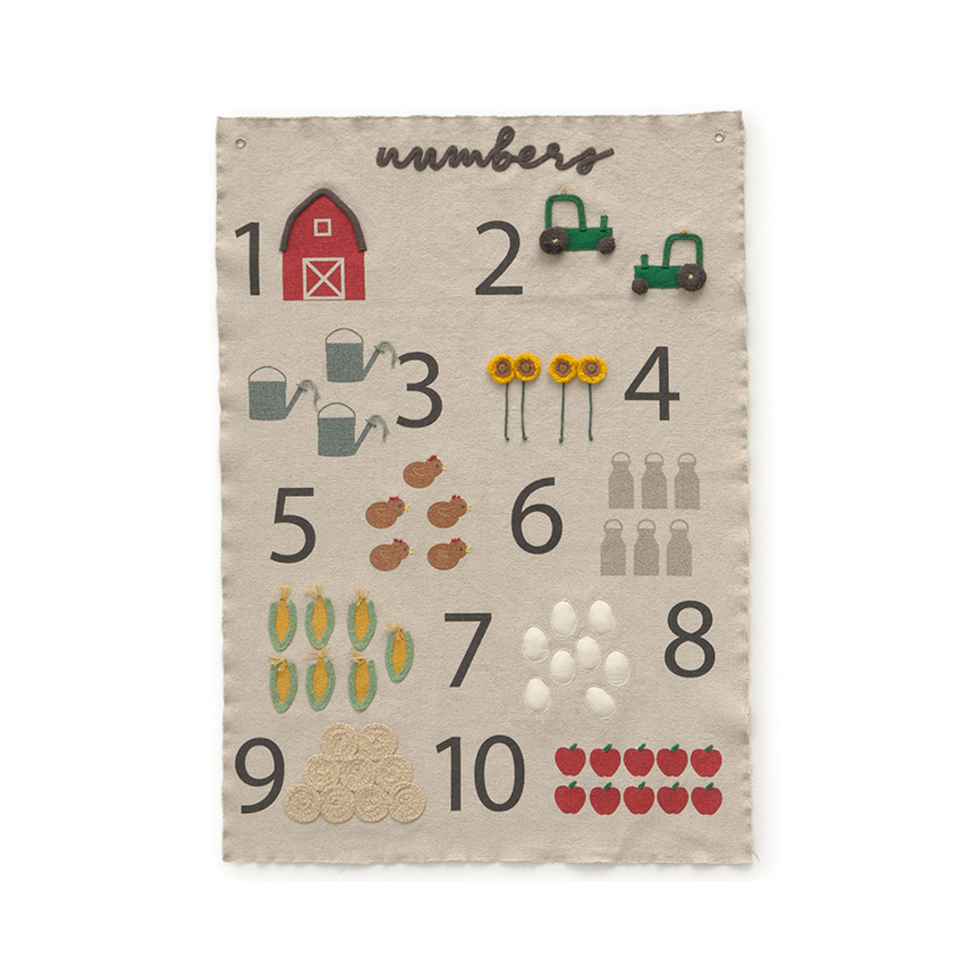 Wall Hanger Farm Numbers - Educatief wandkleed - 70 × 100 cm - Lorena Canals - productfoto - afbeelding 2