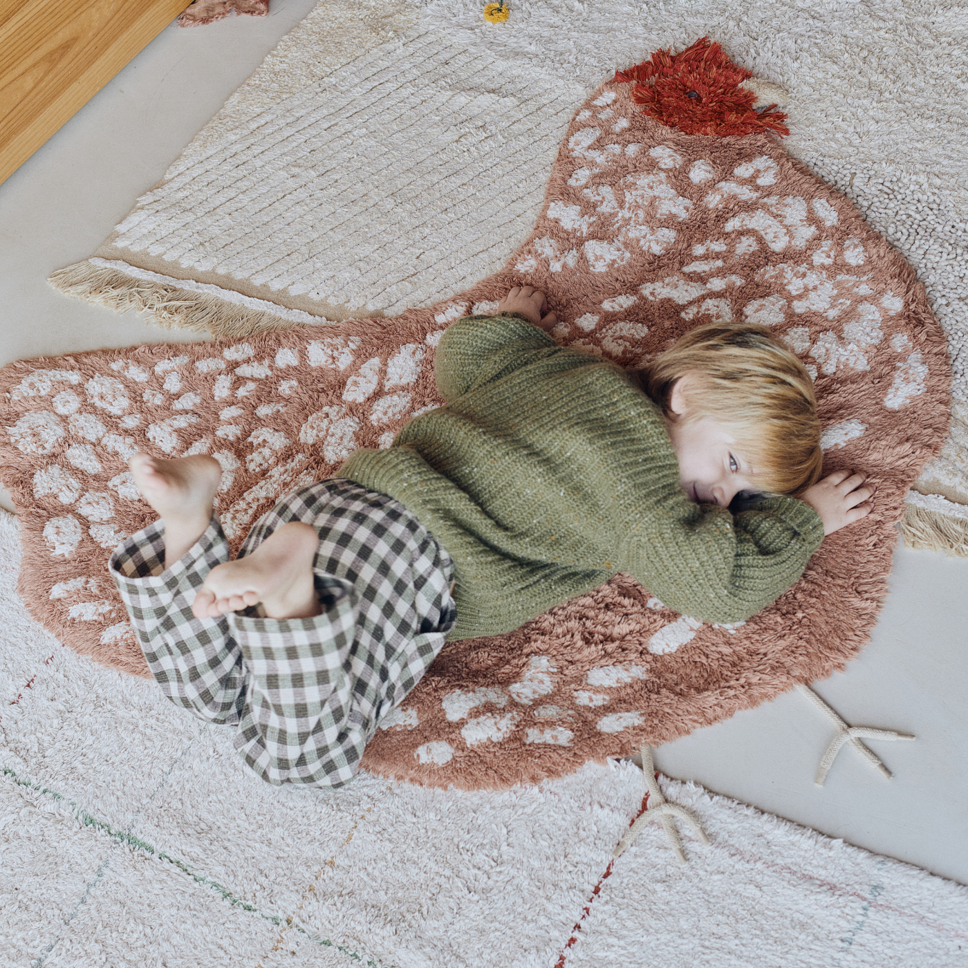 Washable Rug Chicken - Wasbaar vloerkleed kip - Katoen - Lorena Canals - productfoto - afbeelding 3