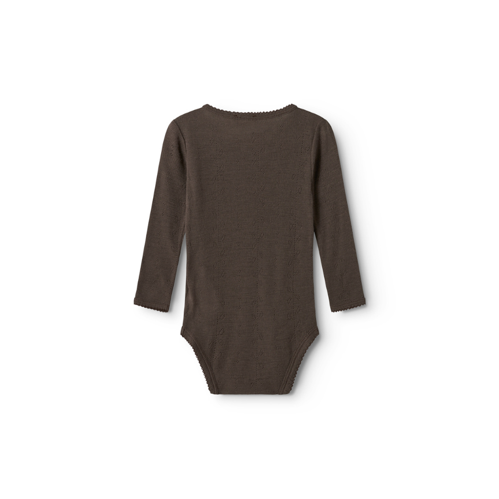 Romper lange mouw - Merino wol - Benedikte - Terre - MarMar Copenhagen - achteraanzicht