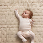 Quilted Blanket – 100% biologisch katoen – 120x120 cm - Alida - Grey Sand - MarMar Copenhagen