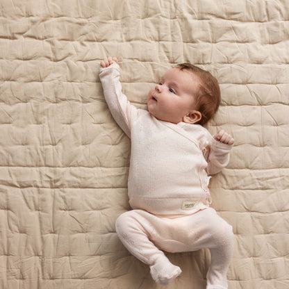 Quilted Blanket – 100% biologisch katoen – 120x120 cm - Alida - Grey Sand - MarMar Copenhagen