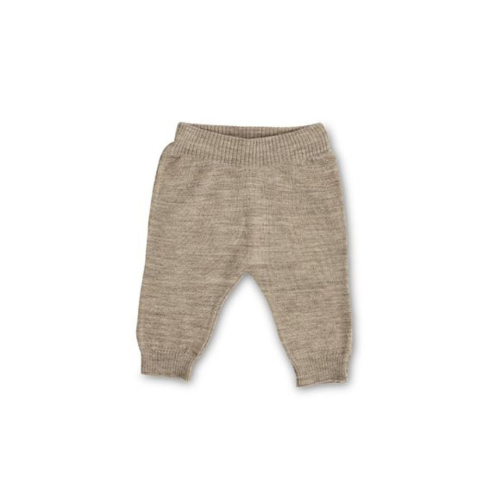Gebreid broekje - Merino wol - Flat knit - Beige - Smallstuff