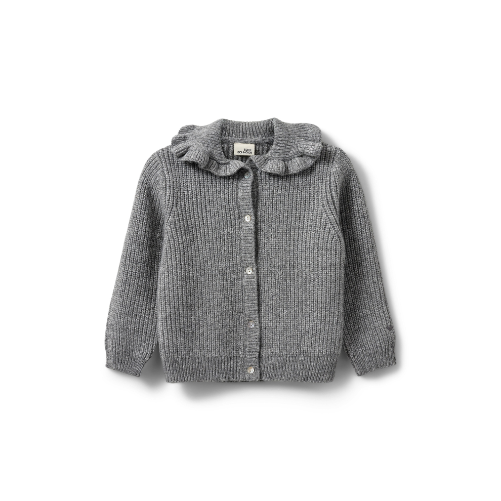 Gebreid vest met glitter - Wolmix - Grijs - Sofie Schnoor