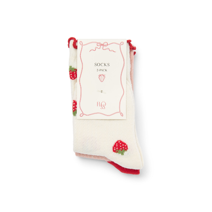 Sokken Vigga - Wit/roze - Katoenmix - 2 pack - Flöss