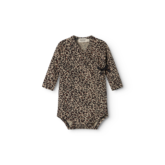 Overslag romper - Leo Belita Romper - Biologisch katoen en modal - Panterprint - MarMar Copenhagen