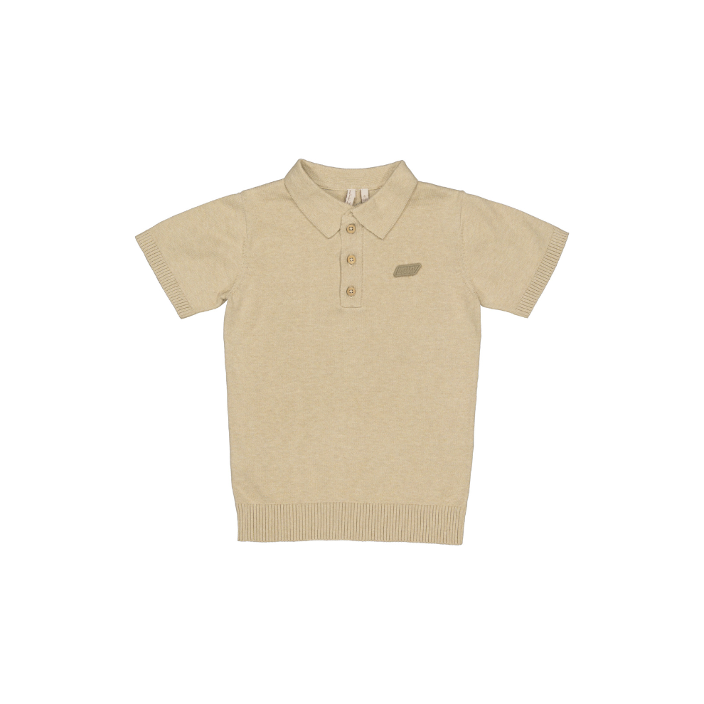 Fijngebreid poloshirt Benny - Katoen - Beige - Levv Labels - productfoto