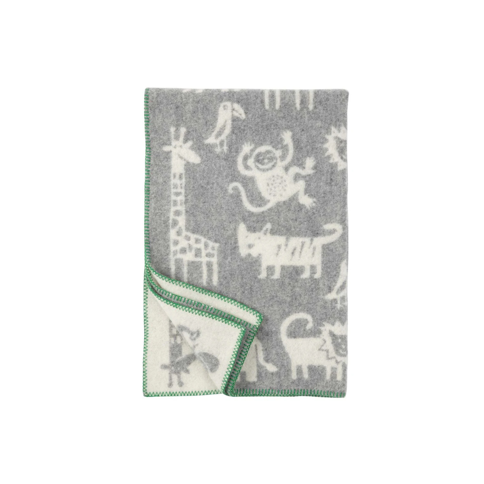 Ledikant dekentje Jungle - Biologisch wol - 90x130 cm - Klippan