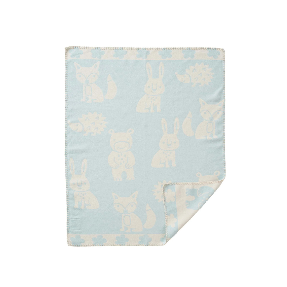 Wiegdeken eco katoen - 70x90cm - Smile - Bosdieren - Klippan