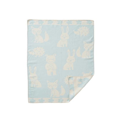 Wiegdeken eco katoen - 70x90cm - Smile - Bosdieren - Klippan